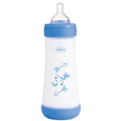 Chicco Biberon Azul 4M Plastico T Silicona Perfect5